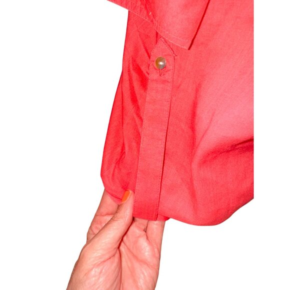 Intro Coral Embroidered Tunic Top Casual Elegance L 100% Cotton Resort Travel - Picture 11 of 11